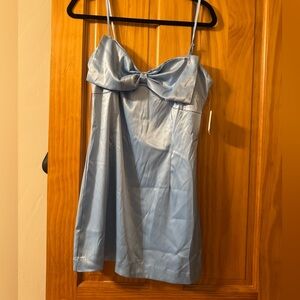 Altar’d State Elegant Blue Satin Dress NEW